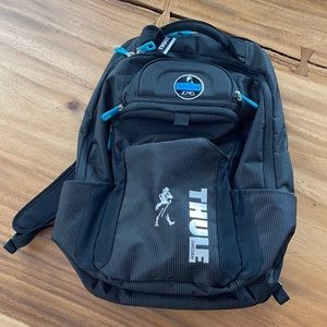 THULE Sweden black 32L backpack, Johnny Walker “walking man” collaboration